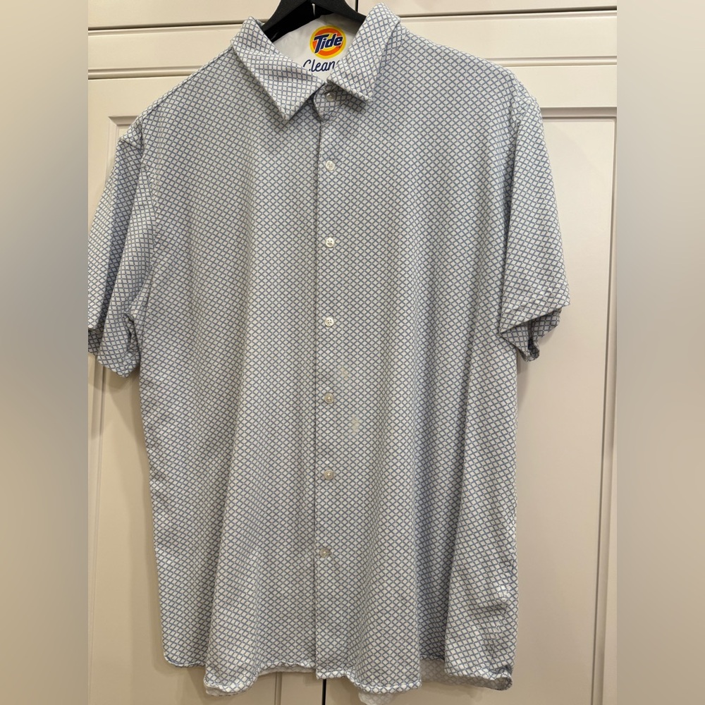 Nordstrom Light Blue Geometric Button Down Shirt